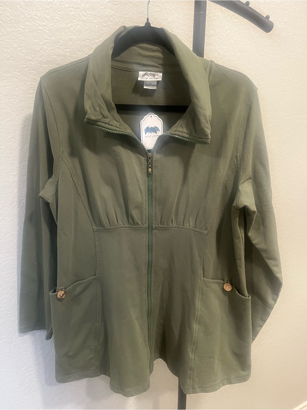 Wild Palms Sage Green Zip Jacket Women’s M NWT Fall 2023